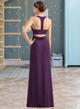 Load image into Gallery viewer, Rayna A-Line Scoop Neck Floor-Length Chiffon Bridesmaid Dress With Split Front XXCP0013260