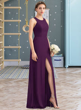 Load image into Gallery viewer, Rayna A-Line Scoop Neck Floor-Length Chiffon Bridesmaid Dress With Split Front XXCP0013260