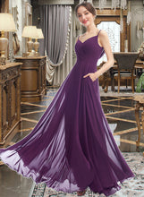 Load image into Gallery viewer, Cameron A-Line V-neck Floor-Length Bridesmaid Dress With Pockets XXCP0013263