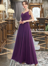 Load image into Gallery viewer, Cameron A-Line V-neck Floor-Length Bridesmaid Dress With Pockets XXCP0013263