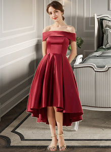 Daniella A-Line Off-the-Shoulder Asymmetrical Satin Bridesmaid Dress With Pockets XXCP0013264