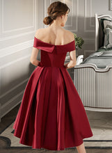 Load image into Gallery viewer, Daniella A-Line Off-the-Shoulder Asymmetrical Satin Bridesmaid Dress With Pockets XXCP0013264