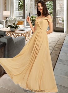 Marely A-Line V-neck Floor-Length Bridesmaid Dress XXCP0013265