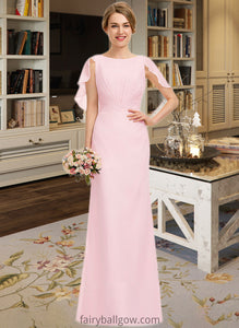 Mckenna A-Line Scoop Neck Floor-Length Chiffon Bridesmaid Dress With Cascading Ruffles XXCP0013269