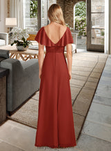 Load image into Gallery viewer, Ayanna A-Line High Neck Floor-Length Bridesmaid Dress With Ruffle Split Front XXCP0013271