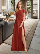 Load image into Gallery viewer, Ayanna A-Line High Neck Floor-Length Bridesmaid Dress With Ruffle Split Front XXCP0013271