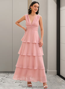 Judy A-LineV-neckAnkle-LengthBridesmaidDress#273660 XXCP0013272