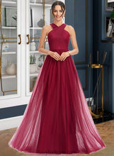 Load image into Gallery viewer, Angeline A-Line Halter Floor-Length Bridesmaid Dress With Ruffle XXCP0013274