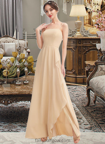 Rita A-Line Square Neckline Floor-Length Bridesmaid Dress With Split Front XXCP0013275