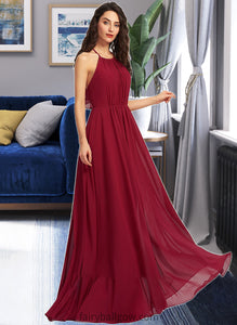 Carolyn A-Line Scoop Neck Floor-Length Bridesmaid Dress With Ruffle XXCP0013277