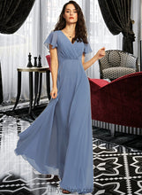 Load image into Gallery viewer, Gertrude A-Line V-neck Floor-Length Bridesmaid Dress With Lace XXCP0013278