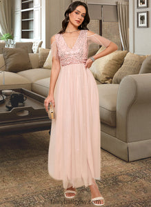 Annabella A-LineV-neckAnkle-LengthBridesmaidDress#273662 XXCP0013281