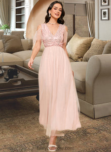 Annabella A-LineV-neckAnkle-LengthBridesmaidDress#273662 XXCP0013281