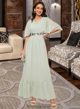 Load image into Gallery viewer, Elisa A-LineV-neckAnkle-LengthBridesmaidDressWithSequins#273659 XXCP0013282