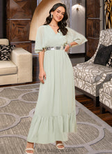 Load image into Gallery viewer, Elisa A-LineV-neckAnkle-LengthBridesmaidDressWithSequins#273659 XXCP0013282