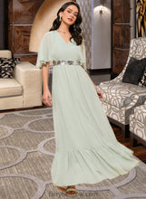 Load image into Gallery viewer, Elisa A-LineV-neckAnkle-LengthBridesmaidDressWithSequins#273659 XXCP0013282