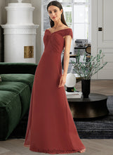 Load image into Gallery viewer, Reina Sheath/Column Off-the-Shoulder Floor-Length Bridesmaid Dress With Ruffle XXCP0013284