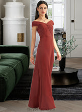 Load image into Gallery viewer, Reina Sheath/Column Off-the-Shoulder Floor-Length Bridesmaid Dress With Ruffle XXCP0013284