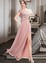 Load image into Gallery viewer, Hillary A-Line Scoop Neck Floor-Length Bridesmaid Dress With Sequins Split Front XXCP0013286