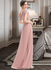 Hillary A-Line Scoop Neck Floor-Length Bridesmaid Dress With Sequins Split Front XXCP0013286