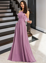 Load image into Gallery viewer, Lucinda A-Line Scoop Neck Floor-Length Bridesmaid Dress With Pockets XXCP0013287