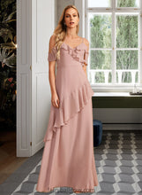 Load image into Gallery viewer, Aliyah A-Line V-neck Floor-Length Bridesmaid Dress With Ruffle XXCP0013289