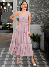 Load image into Gallery viewer, Janey A-LineV-neckTea-LengthBridesmaidDress#273655 XXCP0013290