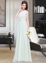 Load image into Gallery viewer, Maryjane A-Line Scoop Neck Floor-Length Chiffon Bridesmaid Dress With Ruffle XXCP0013296