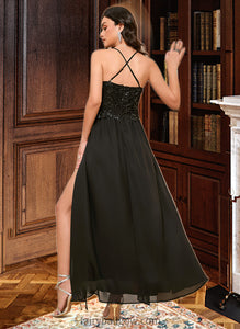 Moira A-LineV-neckAnkle-LengthBridesmaidDressWithSequinsSplitFront#273658 XXCP0013298