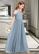 Load image into Gallery viewer, Maureen A-Line Scoop Neck Floor-Length Chiffon Junior Bridesmaid Dress With Ruffle XXCP0013302