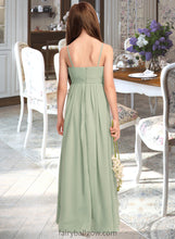 Load image into Gallery viewer, Janiyah A-Line Scoop Neck Floor-Length Chiffon Junior Bridesmaid Dress With Cascading Ruffles XXCP0013318