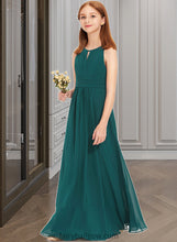 Load image into Gallery viewer, Fatima A-Line Scoop Neck Floor-Length Chiffon Junior Bridesmaid Dress With Ruffle XXCP0013320