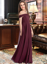 Load image into Gallery viewer, Alisha A-Line Off-the-Shoulder Floor-Length Chiffon Junior Bridesmaid Dress XXCP0013323