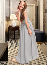 Load image into Gallery viewer, Fiona A-Line Scoop Neck Floor-Length Chiffon Junior Bridesmaid Dress With Ruffle XXCP0013325