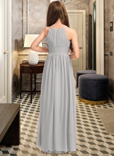 Load image into Gallery viewer, Fiona A-Line Scoop Neck Floor-Length Chiffon Junior Bridesmaid Dress With Ruffle XXCP0013325