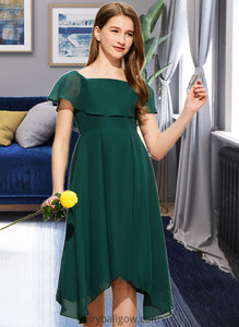 Maddison A-Line Square Neckline Knee-Length Chiffon Junior Bridesmaid Dress XXCP0013329