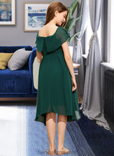 Load image into Gallery viewer, Maddison A-Line Square Neckline Knee-Length Chiffon Junior Bridesmaid Dress XXCP0013329