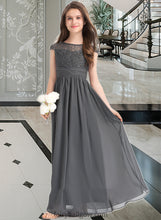 Load image into Gallery viewer, Ashleigh A-Line Scoop Neck Floor-Length Chiffon Lace Junior Bridesmaid Dress With Ruffle XXCP0013331