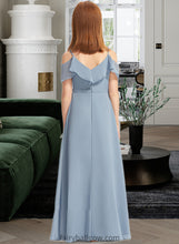 Load image into Gallery viewer, Carolina A-Line Off-the-Shoulder Floor-Length Chiffon Junior Bridesmaid Dress With Ruffles XXCP0013334