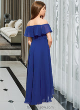 Load image into Gallery viewer, Caroline A-Line Off-the-Shoulder Asymmetrical Chiffon Junior Bridesmaid Dress With Cascading Ruffles XXCP0013338