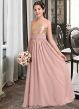 Load image into Gallery viewer, Kathryn A-Line One-Shoulder Floor-Length Chiffon Junior Bridesmaid Dress With Ruffle XXCP0013340