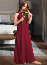 Load image into Gallery viewer, Cassie A-Line Scoop Neck Floor-Length Chiffon Junior Bridesmaid Dress XXCP0013357