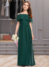 Load image into Gallery viewer, Gracelyn A-Line Off-the-Shoulder Floor-Length Chiffon Junior Bridesmaid Dress With Bow(s) XXCP0013359