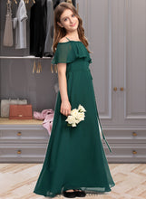 Load image into Gallery viewer, Gracelyn A-Line Off-the-Shoulder Floor-Length Chiffon Junior Bridesmaid Dress With Bow(s) XXCP0013359