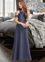 Load image into Gallery viewer, Stella A-Line One-Shoulder Floor-Length Chiffon Junior Bridesmaid Dress With Cascading Ruffles XXCP0013370