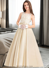 Load image into Gallery viewer, Trinity Ball-Gown/Princess Scoop Neck Floor-Length Satin Lace Junior Bridesmaid Dress XXCP0013374