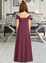 Load image into Gallery viewer, Naima A-Line Off-the-Shoulder Floor-Length Chiffon Junior Bridesmaid Dress With Ruffle XXCP0013376