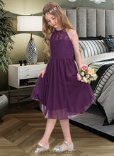 Load image into Gallery viewer, Annabelle A-Line Scoop Neck Knee-Length Chiffon Junior Bridesmaid Dress XXCP0013379