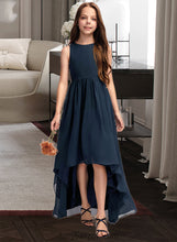 Load image into Gallery viewer, Catherine A-Line Scoop Neck Asymmetrical Chiffon Junior Bridesmaid Dress XXCP0013384