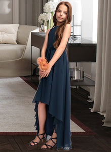 Catherine A-Line Scoop Neck Asymmetrical Chiffon Junior Bridesmaid Dress XXCP0013384